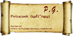 Potucsek Gyöngyi névjegykártya